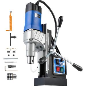 Mag Drill Press, 1550W Portable Magnetic Drill Press with 2" Boring Diameter, 0-580 rpm Stepless Speed & Reversible Direction, 2922 lbf Mag Force Electric Drilling Machine for Metal Surface