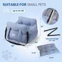 Dog Car Seats for Small Dogs, Soft Dog Bed with Waterproof Bottom, Booster Puppy Car Seat with Safety Leash, Dog Carrier for Travel with 3 Pockets, Pet Car Bag with Adjustable Buckles, Blue