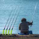 Fishing Rod Holder, 4 Pack Fishing Pole Holders Ground, Rod Holders for Bank Fishing, Beach Support Stand Reinforced PVC, 4 Free Alarm Bells