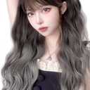 MGRANDE wig premium line active top stylist produce 6 items set inner color line women's original wig semi-long small face effectgray graLCa DY52A
