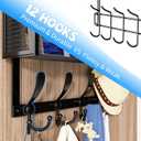 Kaiferty Over The Door Hooks Organizer, Coat Rack Over The Door Storage Hanger Towel Rack, Back of Door Storage Organizer for Bathroom,Bedroom,Kitchen,Office (Black, 3-Tier)