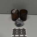 2 Pack Glass Apothecary Jars with Lids and Labels - Bathroom Counter Storage Jars, Qtip Holders Vanity Countertop Canisters (Clear)