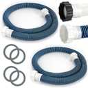 2 Pack 1 1/2 Pool Hose for Above Ground Pool 6ft Pump Replacement Hoses 1.5" EVA Heavy Duty Swimming Pool Hose for Above Ground, Filter Pumps, Saltwater Systems and Sand Filters (Blue)