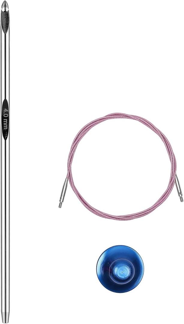 Tunisian Crochet Hook G, Size G6/4mm 24-Inch Flexible Tunisian Crochet Hooks Set with Cable Metal Aluminum Afghan Crochet Hook