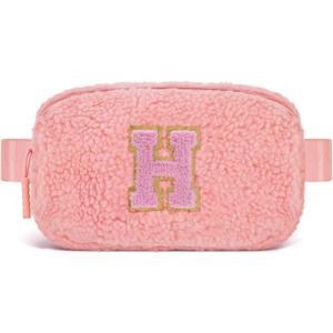 Uygafly Belt Bag with Initials,Fanny Packs Crossbody Bags for Women Girls Kids,Birthday Graduation Gifts for 5 6 7 8 9 10 11 12 13 14 15 16 Year Old Girl,Trendy Cute Purse Stuff - H,Peach