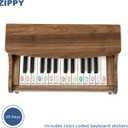 ZIPPY Kids Piano Keyboard, 25 Keys Digital Piano for Kids, Mini Music Educational Instrument Toy, Wood Toy for Toddlers Girls Boys (Walnut), Miniature