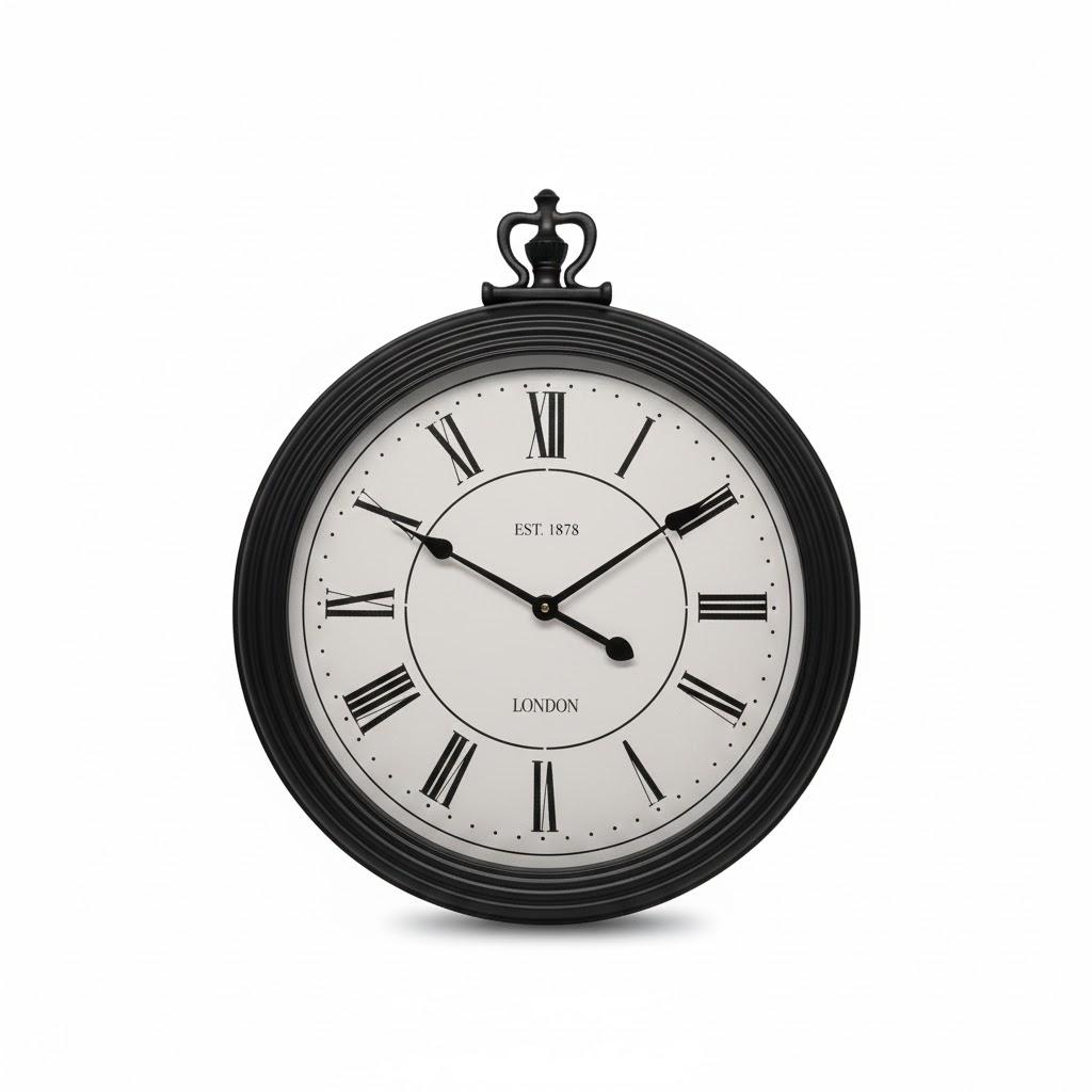 DI CA 24 E2 Black Wall Clock