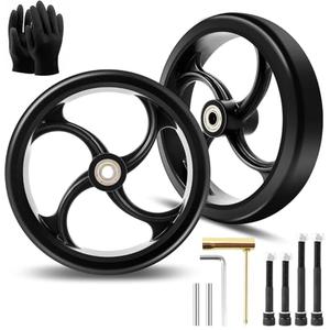 2 PCS 7-Inch Walker Replacement Wheelchair Wheels - Eco-Friendly Rubber Material, Wear-Resistant PU Tires, Anti-Slip, Durable ABS Wheels (7-Inch 2 PCS)