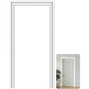  Cinnvoice 80 x 30 x 2-9/25  Door Trim Moulding Peel and Stick, Pre-Cut Door Frame Trim Kit Self-Adhesive Interior Doors Makeover Kits, Easy Install for Doors Frame Decor, White