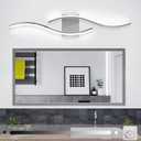Dimmable Modern LED Vanity Light, 6000K Modern Bathroom Light Fixtures 33.5 inch Chrome Bathroom Vanity Light Fixture Over Mirror for Bedroom Living Room