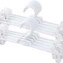 Pants Hangers, 10pcs Adjustable Clothes Hangers with Clips, Portable Drying Rack Travel Plastic Non-Slip Clothes Drying Hanger for Kids Or Adults Garments (White)