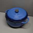 Lodge 7.5 Quart Enameled Cast Iron Dutch Oven with Lid  Dual Handles  Oven Safe up to 500 F or on Stovetop - Use to Marinate, Cook, Bake, Refrigerate and Serve  Caribbean Blue
