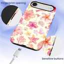 Compatible with iPhone 17 Air Case,Dual-Layer Protection Hard Shell with Silicone Interior,Slim Scratch Resistant Shockproof for Woman Men Pink Sea Creatures Flowers