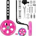 Training wheels with Silent Flash wheels - Fits 12, 14. 16, 18, 20 Inch kids' Bikes (New Flash Pink)