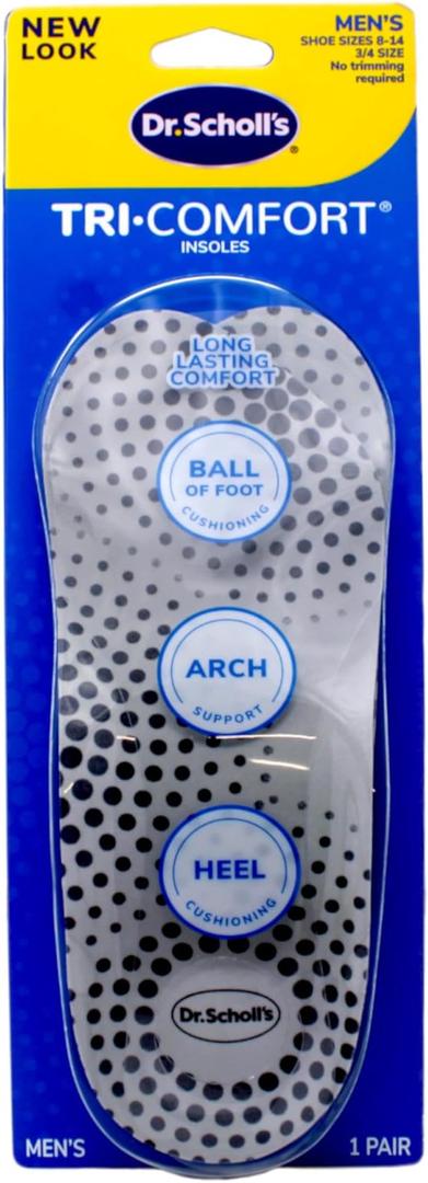 Dr. Scholl's Tri-Comfort Orthotic Inserts, Men's Size 8-12, 1-Pair