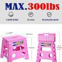 ACKO Folding Step Stool - 13 inch Height Premium Heavy Duty Foldable Stool for Kids and Adults, Kitchen Garden Bathroom Stepping Stool (Pink)