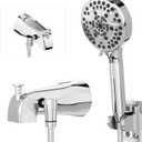All Metal Tub Faucet with Sprayer, 10 Settings Hand held Shower, Bathtub Faucet with Sprayer Chrome