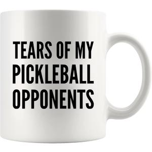Panvola Tears of My Pickleball Opponents Pickleball Gifts Sports Player Dad Mom Uncle Aunt Boyfriend Girlfriend Coach Gifts Coffee Mug Ceramic Cup Novelty Drinkware (11 oz, White)