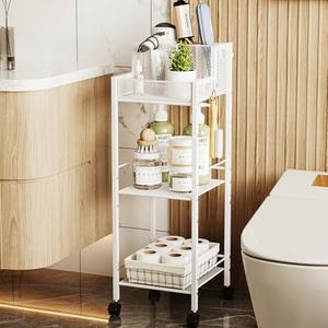 VITVITI Metal Hair Tool Organizer Shelf for Bathroom, 3 Tiers Hair Product Organizers Cart Floor Stand, Curling Irons Straighteners Storage Makeup Organizers for Vanity (White Color)