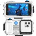 Upgrade Waterproof Phone Case, Underwater Phone Cases for Snorkeling and Diving, [131FT/40M] Professional Scuba Dive Waterproof Phone Case for Most iPhone and Android Underwater Photo Video