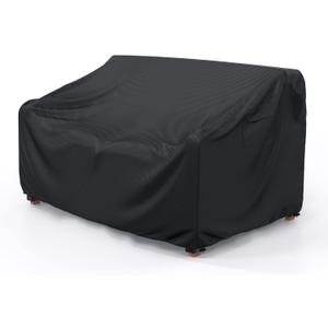 Heavy Duty Patio Sofa Cover Waterproof, Mrrihand 2-Seater Outdoor Sofa Loveseat Cover, Outdoor Patio Furniture Cover with Air Vent and Handles, 60" L×34" D×30" H, Black