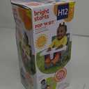 Bright Starts Pop 'N Sit Portable Booster, Indoor/Outdoor Use, Floor Seat with Feeding Tray, Grey, 6 Mos - 3 Yrs (Gray 2)