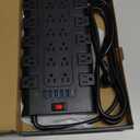 Power Strip, SUPERDANNY Surge Protector with 22 AC Outlets and 6 USB Charging Ports, 1875W/15A, 2100 Joules, 6.5Ft Flat Plug Heavy Duty Extension Cord for Home, Office, Dorm, Gaming Room, Black