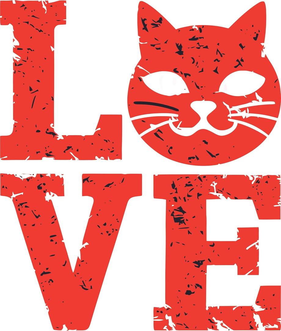 Love L O V E Cute Cat Cat Lovers Kids Room Bedroom Wall Decal Wall Dcor Vinyl Sticker Size: 26 x 26