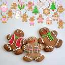 Christmas Gingerbread Man Hanging Swirls 20Pcs Gingerbread Theme Party Decorations Xmas Gingerbread Party Ceiling Swirls Pink Gingerbread Man Hanging Streamers for Winter Holiday Party Supplies