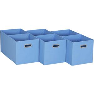 Household Essentials 6 ct Open Fabric Cube Storage Bins, Carolina Blue