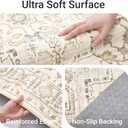 Area Rugs for Living Room - 9x12, Boho Non-Slip Low Pile Carpet Machine Washable Rugs for Bedroom Office, Dining Room (Beige)