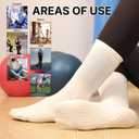 BELINO Pilates Socks for Women with Non Slip Grippers  Crew Socks for Yoga, Barre, Gym, Workout, Hospital 4 Pairs (White)