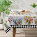 Spring Tablecloth 60x84 Inch Rectangle - Flower Vase Spring Decorations for Home - Farmhouse Floral Table Cloth Rectangle for Party,Table
