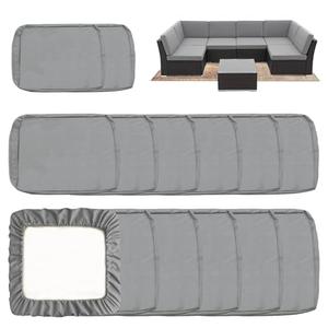 Sqodok Outdoor Cushion Covers 14Pcs Patio Cushion Slipcovers, Replacement Waterproof for 6-Seaters Sofa, Outdoor Furniture Cushion Slipcovers Set Seat and Back, Covers Only, Dark Red (25"Lx25"Wx4"H)