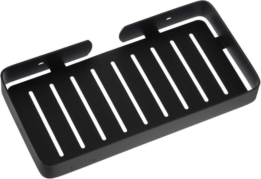uxcell Soap Dish Holder, 304 Stainless Steel Soap Bar, Wall Mounted Soap Tray with Installation Kits, Soap Saver for Shower Wall Kitchen Counter (Black)