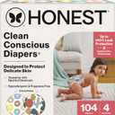 The Honest Company Clean Conscious Diapers for Delicate Skin | Up to 100% Leakproof | Hypoallergenic, Fragrance Free | Gender Neutral | Super Club Box, Size 4 (22-37 lbs), 104 Count (Prints May Vary) (Donut Grow Up + Cactus Cuties)