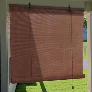 Bamboo Roller Shades Roman Shades for Window: Bamboo Blinds for Interior Windows and Outdoor Patio,Roll Up Blinds for Indoor Porch Light Filtering Sunshade,Easy to Install 24" W X 63" H (Maroon)