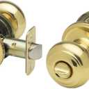 Copper Creek CK2030PB Colonial Door Knob, Privacy Function, 2 Pack, Polished Brass