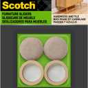 Scotch Felt Pad Cups, 6-Pack of 4 1-1/4 in. Chair Leg Floor Protector for Hardwood Floors and Tile (Beige)