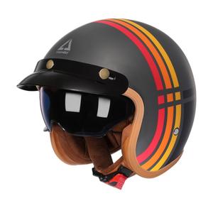 TRIANGLE 3/4 Motorcycle Helmet,Retro Open Face Adults Helmets with Visor,Half Face Moped Helmet for Men & Women,DOT Approved Helmets for Cruiser Scooter(M)