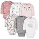 6-Pack Baby Girls Bear Long Sleeve Onesies® Bodysuits, Newborn