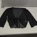 Women's Short Cardigan Bolero Shrug Sheer Tie Front Top 3/4 Sleeve Jacket for Dress (X-Large)