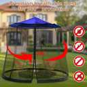 Patio Mosquito Netting - Mosquito net for Patio Garden and Outdoor Umbrellas with Adjustable Elastic Cord and Zipper Umbrella net