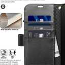 OCASE Compatible with iPhone 15 Wallet Case, PU Leather Flip Folio Case with Card Holders RFID Blocking Kickstand [Shockproof TPU Inner Shell] Phone Cover 6.1 Inch 2023, Retro Black