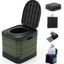CAMPERFECT XXL Portable Toilet for Adults, Upgraded Camping Toilets Collapsible Toilet Extra Large 16.7-inch High Porta Potty for Camping Outdoor Activities and Travel, 18.1*16.7''*16.7'' (Green)