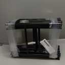 Queension Folding Luggage Rack Stand with Shelf for Guest Room, Foldable Metal Suitcase Storage Caddy Holder for Bedroom Hotel Essentials, Black, 2pack