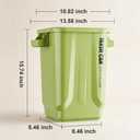 Kitchen Trash Can, Plastic Square Trash bin,8 Gallon,Green