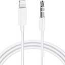 iSkey [Apple MFi Certified] Aux Cord for iPhone, 3.5mm Aux Cable for Car Compatible with iPhone 14 13 12 11 XS XR X 8 7 6 iPad iPod for Car Home Stereo, Speaker, Headphone, Support All iOS Version (White)