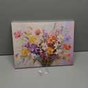 Colorful Flower Canvas Wall Art Yellow Orange Purple Wildflower Painting Prinrts for Teen Girls Room Decor Botanical Picture Floral Poster Modern Framed Artwork Bathroom Bedoom Home Decoration 12"x16"