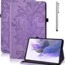 Case for iPad (A16) 11th Generation 11 Inch (2025), iPad 10th Generation 10.9 Inch (2022), Embossed PU Leather Stand case with Auto Wake/Sleep, Pen Holder & Card Slots-Purple